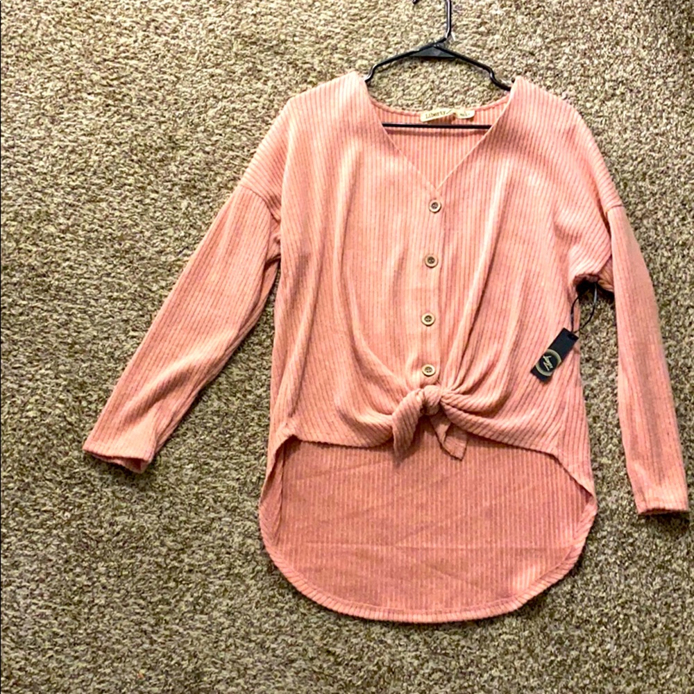 Soft Ribbed Button Sweater